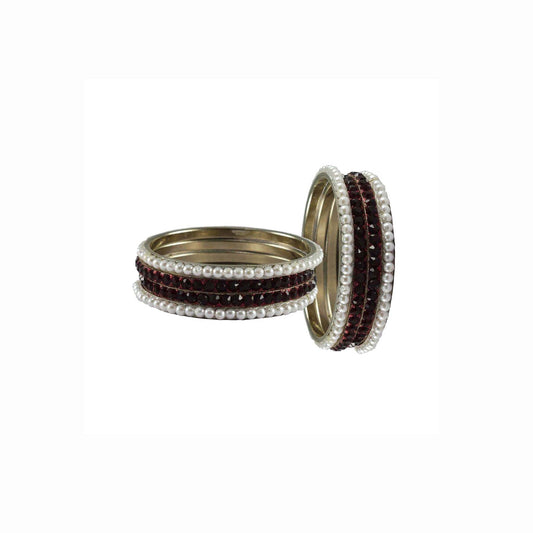 Multi Stone Brass Bangle With Extra Large Size  (Pack Of 8) (sku-ban3333)