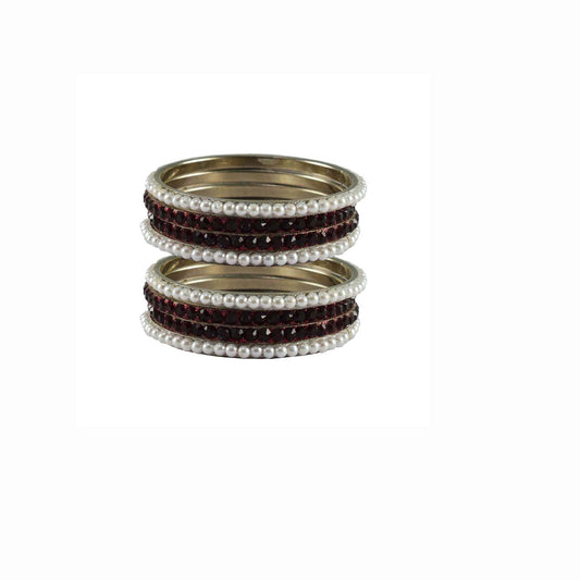 Multi Stone Brass Bangle With Extra Large Size  (Pack Of 8) (sku-ban3333)