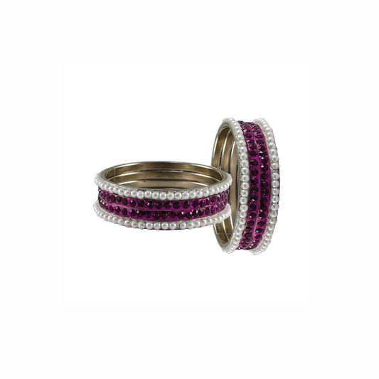 Multi Stone Brass Bangle With Extra Large Size  (Pack Of 8) (sku-ban3334)