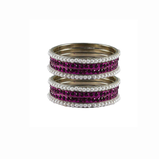 Multi Stone Brass Bangle With Extra Large Size  (Pack Of 8) (sku-ban3334)