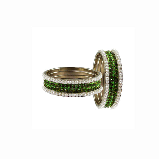 Multi Stone Brass Bangle With Extra Large Size  (Pack Of 8) (sku-ban3335)