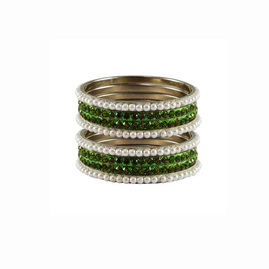 Multi Stone Brass Bangle With Extra Large Size  (Pack Of 8) (sku-ban3335)