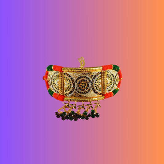 Golden Stone Stud Brass Bajubandh Pack Of-1 (sku-retban3373)