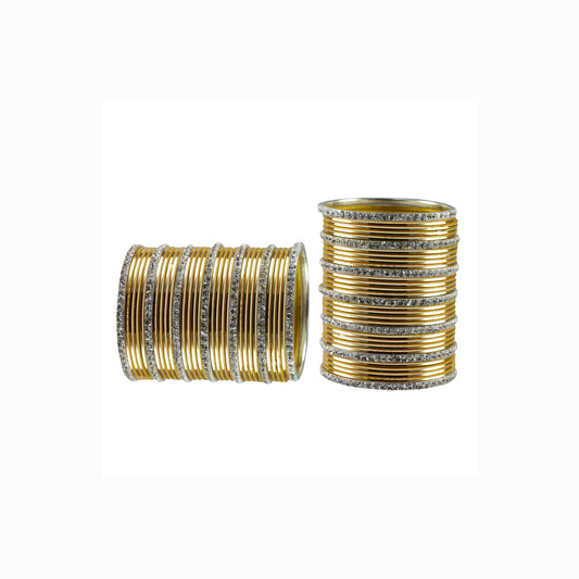 Golden stone Brass Bangle With Extra Large Size  (Pack Of 62) (sku-ban3488)