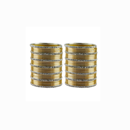 Golden stone Brass Bangle With Extra Large Size  (Pack Of 62) (sku-ban3488)