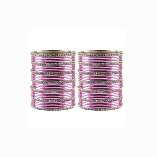 Pink stone Brass Bangle (Pack Of 62) (sku-ban3491)
