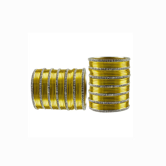 Yellow stone Brass Bangle (Pack Of 62) (sku-ban3496)