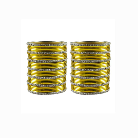 Yellow stone Brass Bangle (Pack Of 62) (sku-ban3496)
