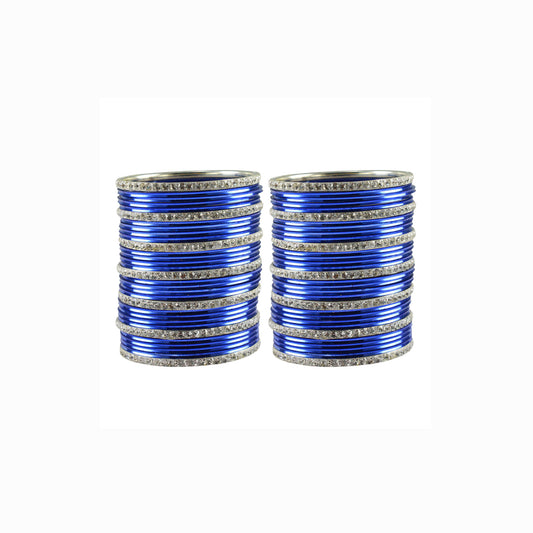 Light Blue  stone Brass Bangle (Pack Of 62) (sku-ban3497)