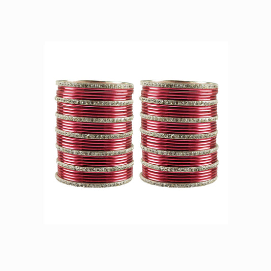 Gajari stone Brass Bangle (Pack Of 62) (sku-ban3501)
