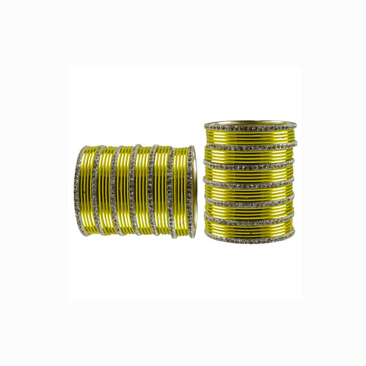 Yellow stone Brass Bangle (Pack Of 62) (sku-ban3504)