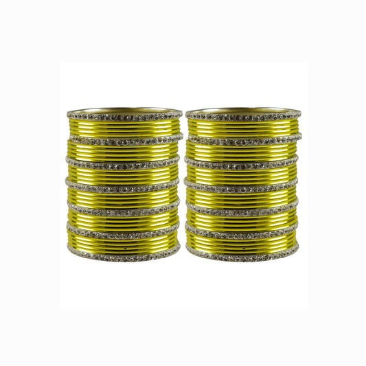 Yellow stone Brass Bangle (Pack Of 62) (sku-ban3504)