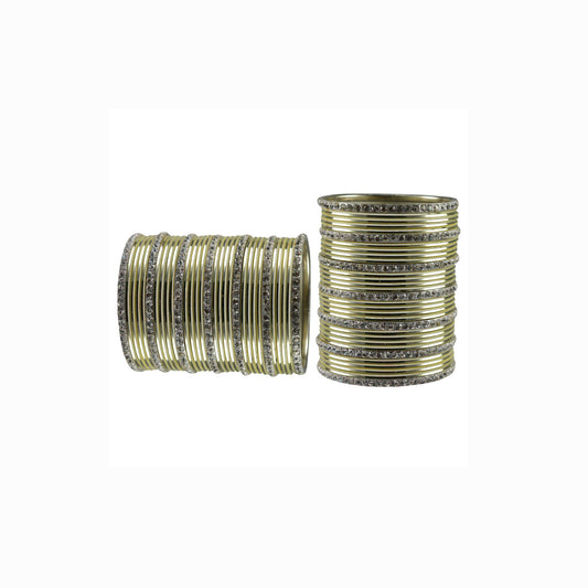Cream  stone Brass Bangle (Pack Of 62) (sku-ban3508)