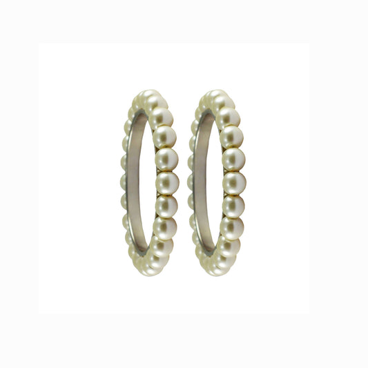 White Moti Brass Bangle (Pack Of 2) (sku-ban4003)