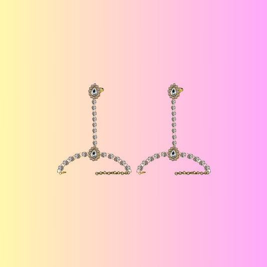 Golden stone Stud Brass Hathful Pack Of-2 (sku-ban4124)