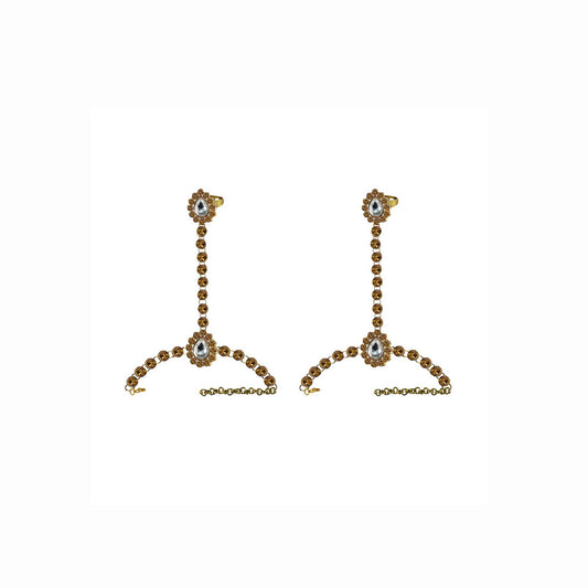 Golden stone Stud Brass Hathful Pack Of-2 (sku-ban4126)