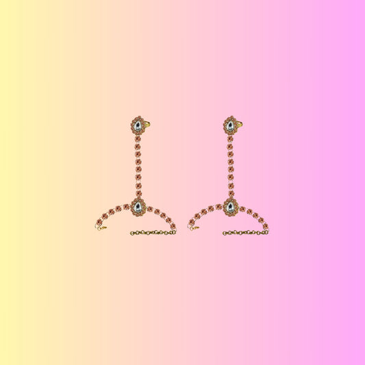Golden stone Stud Brass Hathful Pack Of-2 (sku-ban4128)