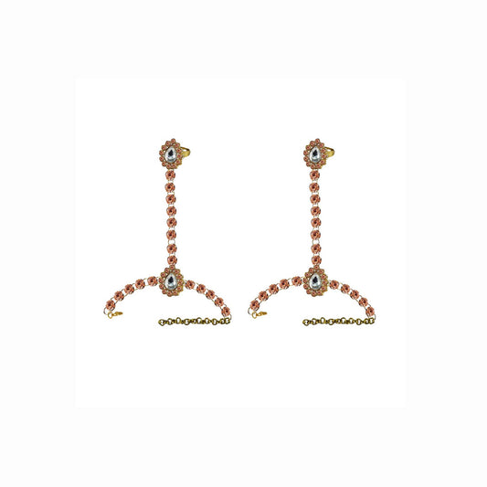 Golden stone Stud Brass Hathful Pack Of-2 (sku-ban4128)