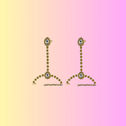 Golden stone Stud Brass Hathful Pack Of-2 (sku-ban4129)