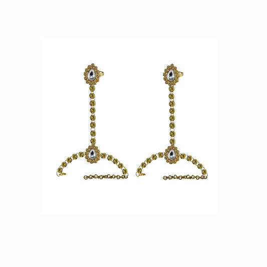 Golden stone Stud Brass Hathful Pack Of-2 (sku-ban4129)