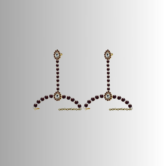 Golden stone Stud Brass Hathful Pack Of-2 (sku-ban4133)