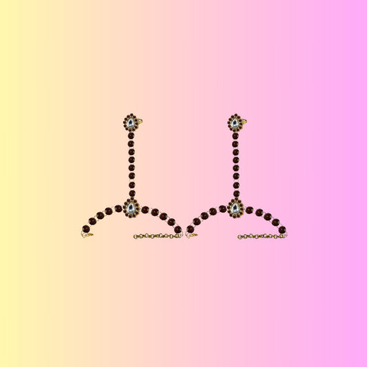 Golden stone Stud Brass Hathful Pack Of-2 (sku-ban4135)