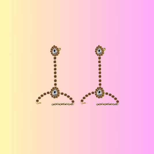 Golden stone Stud Brass Hathful Pack Of-2 (sku-ban4136)