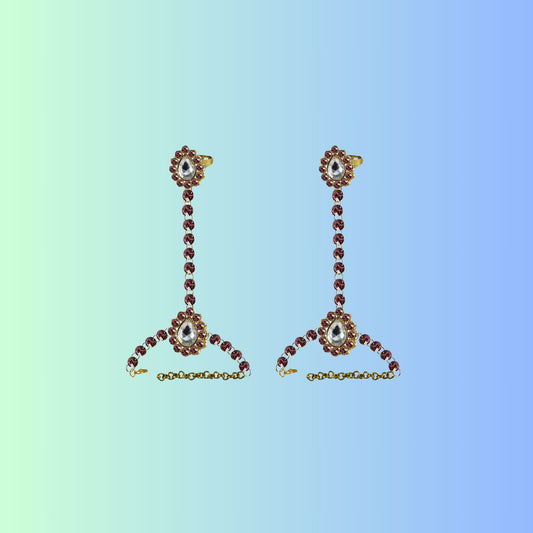 Golden stone Stud Brass Hathful Pack Of-2 (sku-ban4140)