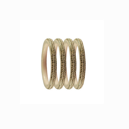 White Stone Lac Pure Lakh Rajasthani Bangle (Pack Of 4) (sku-ban4152)