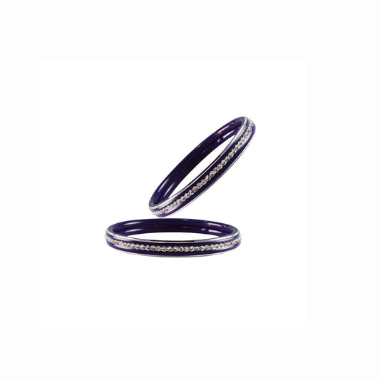 Voilet stone Metal Bangle (Pack Of 2) (sku-ban4385)