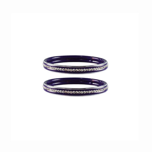 Voilet stone Metal Bangle (Pack Of 2) (sku-ban4385)