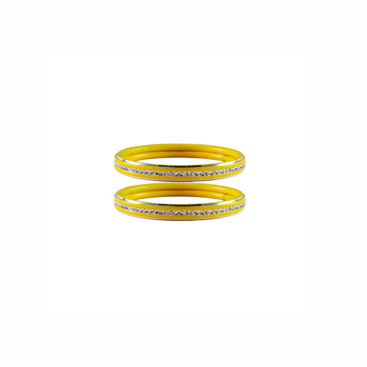 Yellow stone Metal Bangle (Pack Of 2) (sku-ban4387)