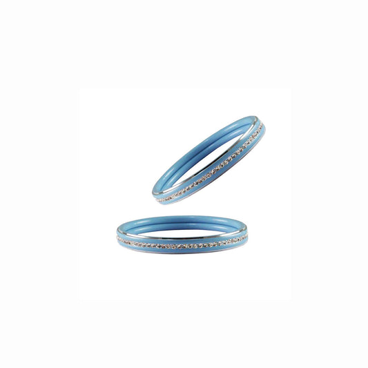 Firozi stone Metal Bangle (Pack Of 2) (sku-ban4391)