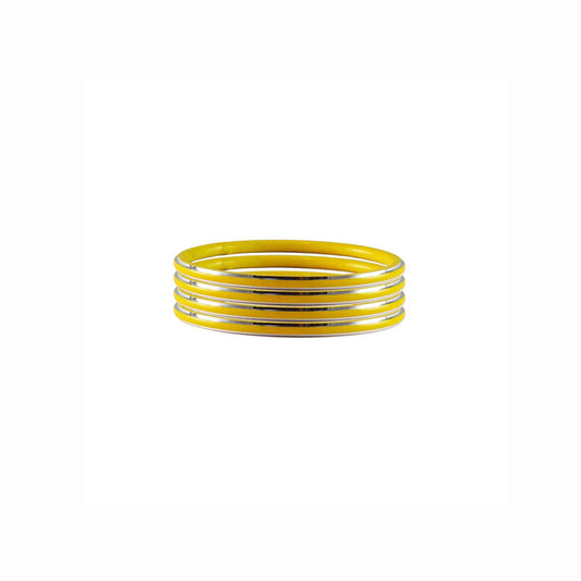 Yellow Plain Metal Bangle (Pack Of 4) (sku-ban4510)