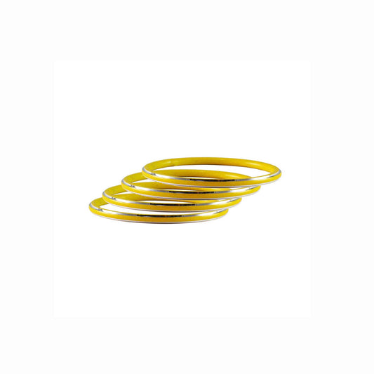Yellow Plain Metal Bangle (Pack Of 4) (sku-ban4510)
