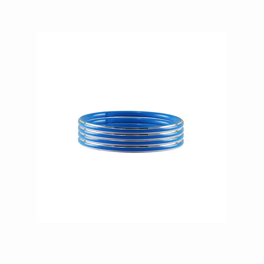 Blue Plain Metal Bangle (Pack Of 4) (sku-ban4511)