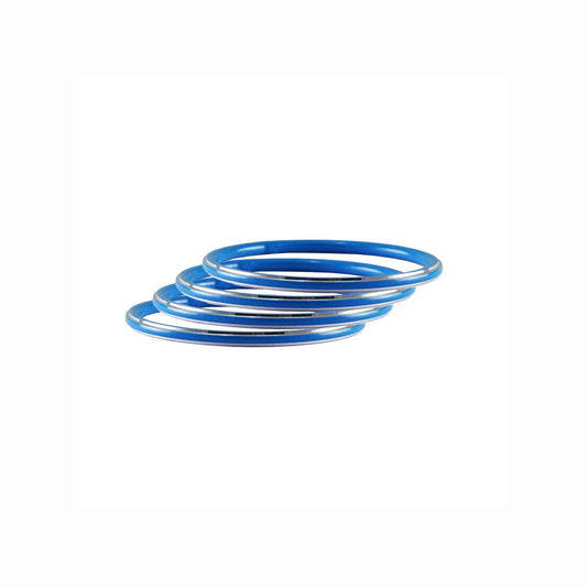 Blue Plain Metal Bangle (Pack Of 4) (sku-ban4511)