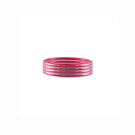 Pink Plain Metal Bangle (Pack Of 4) (sku-ban4513)