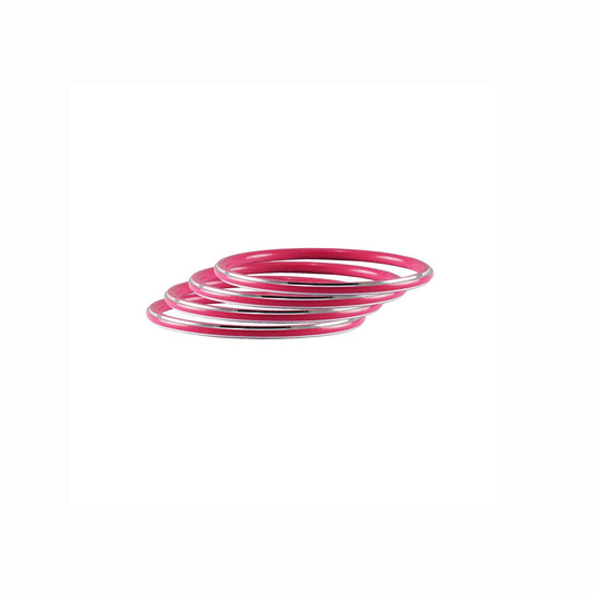 Pink Plain Metal Bangle (Pack Of 4) (sku-ban4513)