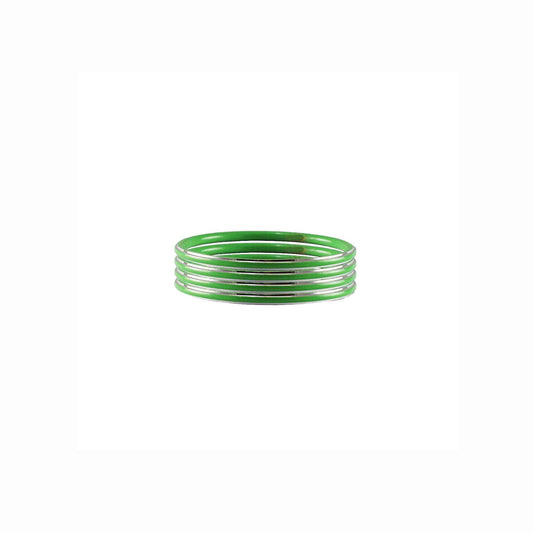 Green Plain Metal Bangle (Pack Of 4) (sku-ban4514)