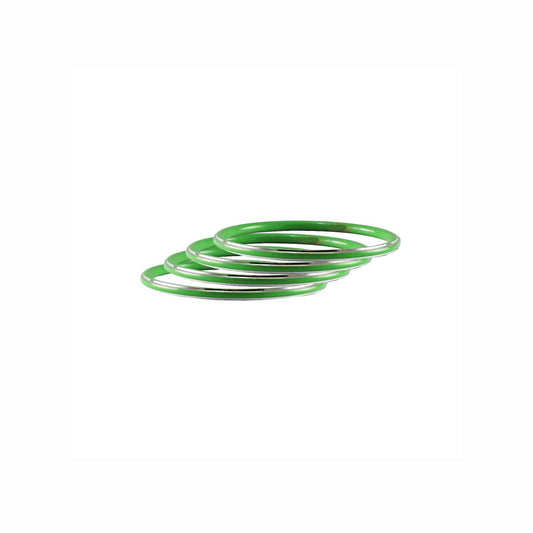 Green Plain Metal Bangle (Pack Of 4) (sku-ban4514)