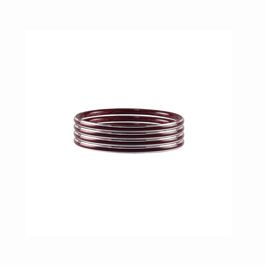 Maroon Plain Metal Bangle (Pack Of 4) (sku-ban4515)