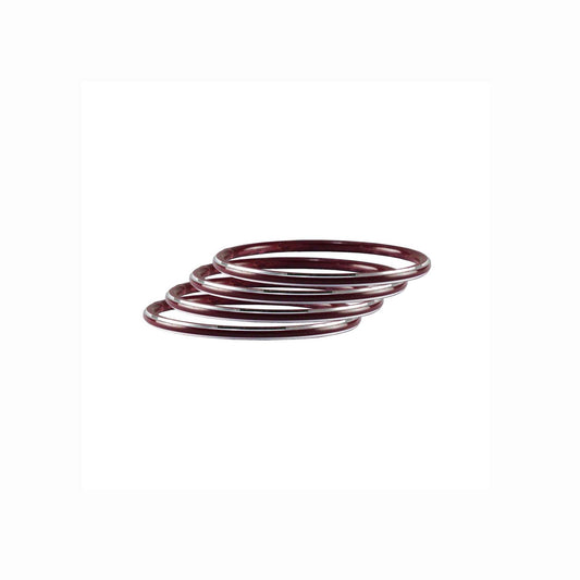 Maroon Plain Metal Bangle (Pack Of 4) (sku-ban4515)