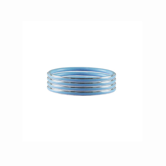 Blue Plain Metal Bangle (Pack Of 4) (sku-ban4516)