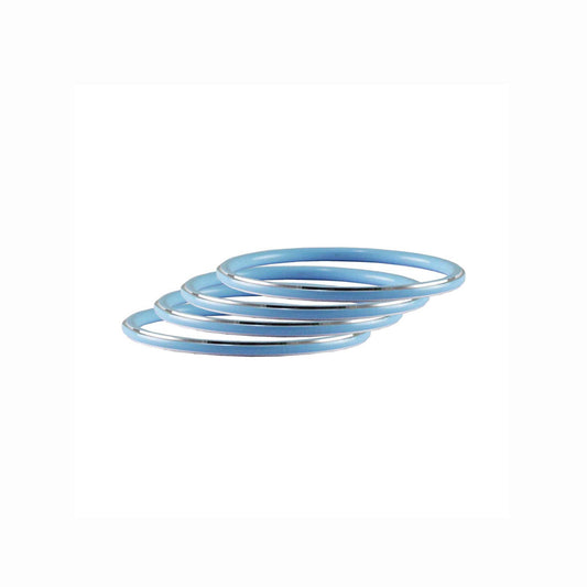 Blue Plain Metal Bangle (Pack Of 4) (sku-ban4516)