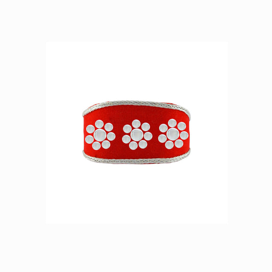 Red color kundun stud Acrylic Bracelet (Pack Of 1) (sku-ban4976)