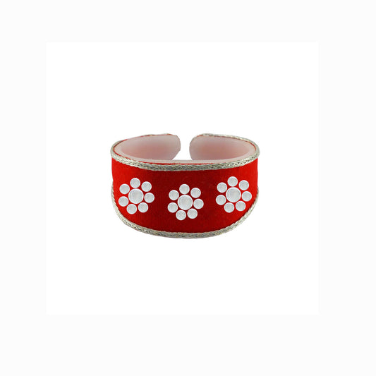 Red color kundun stud Acrylic Bracelet (Pack Of 1) (sku-ban4976)