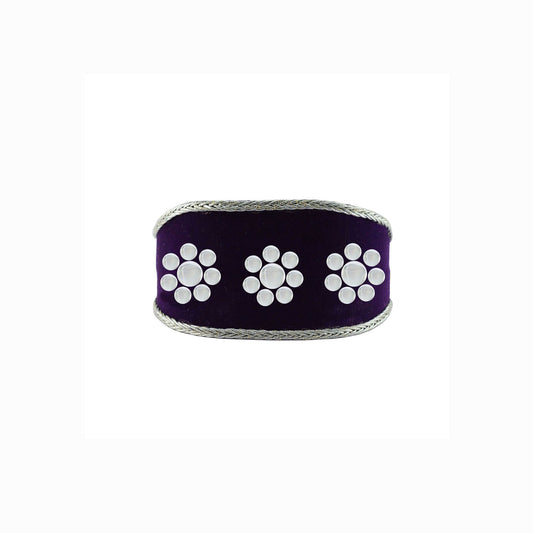 Purple color kundun stud Acrylic Bracelet (Pack Of 1) (sku-ban4987)