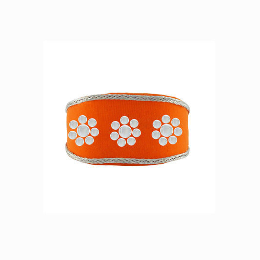 Orange color kundun stud Acrylic Bracelet (Pack Of 1) (sku-ban4989)