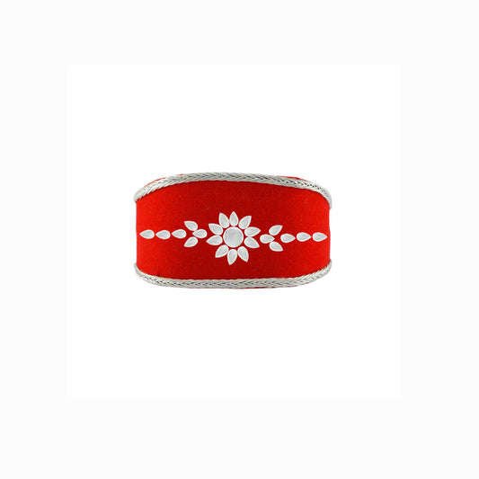 Red color kundun stud Acrylic Bracelet (Pack Of 1) (sku-ban5091)